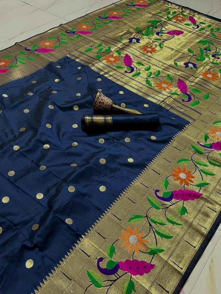 Soft Silk Paithani with Both Side Broad Border