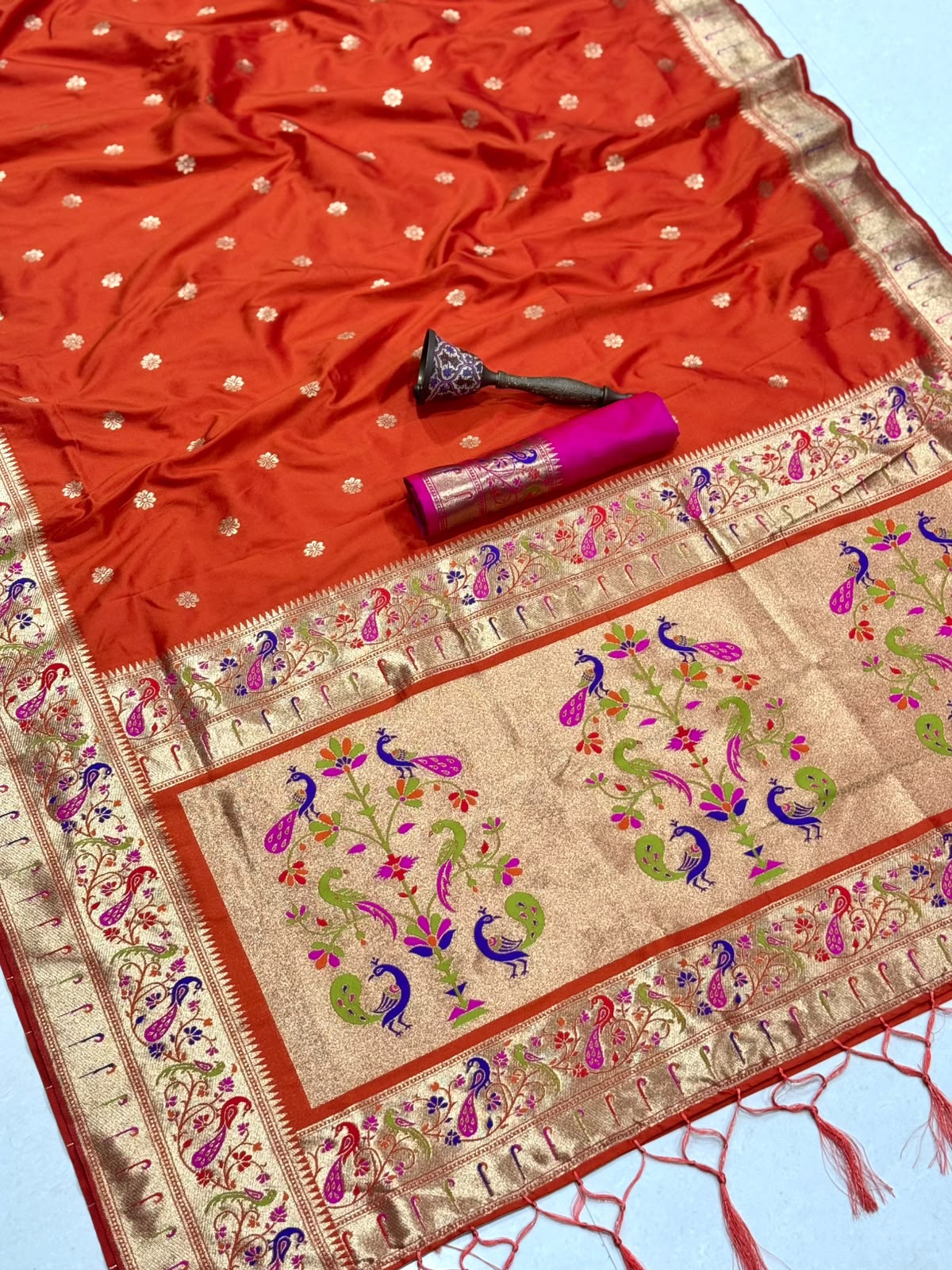 Soft Silk Kanchivaram with Muniya and Peacock Borders