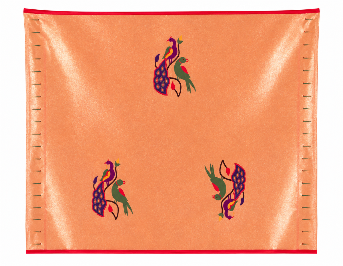 Royal Peacock Parrot Motif Blouse Piece with Muniya Border