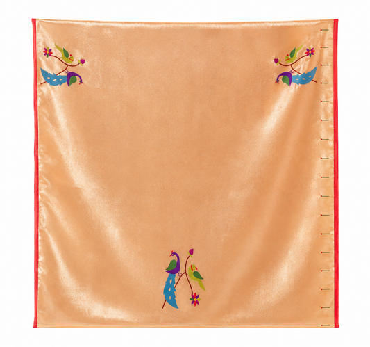 Delicate Peacock Parrot Motif Blouse Piece with Muniya Border