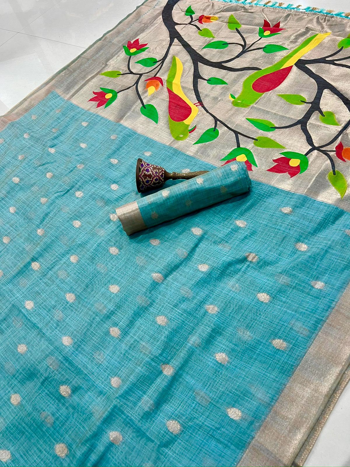 Muga cotton with Zari Weaving