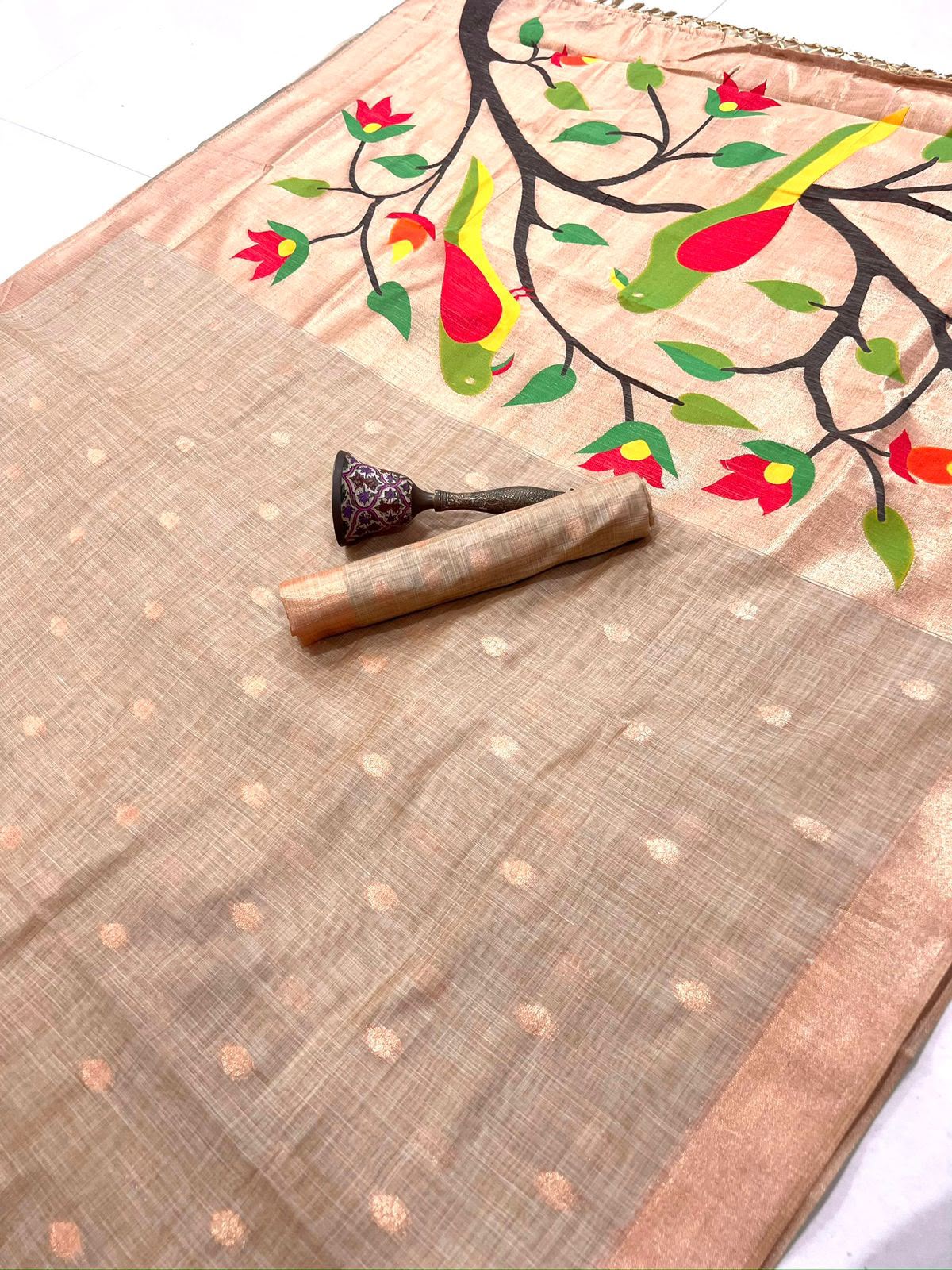 Muga cotton with Zari Weaving