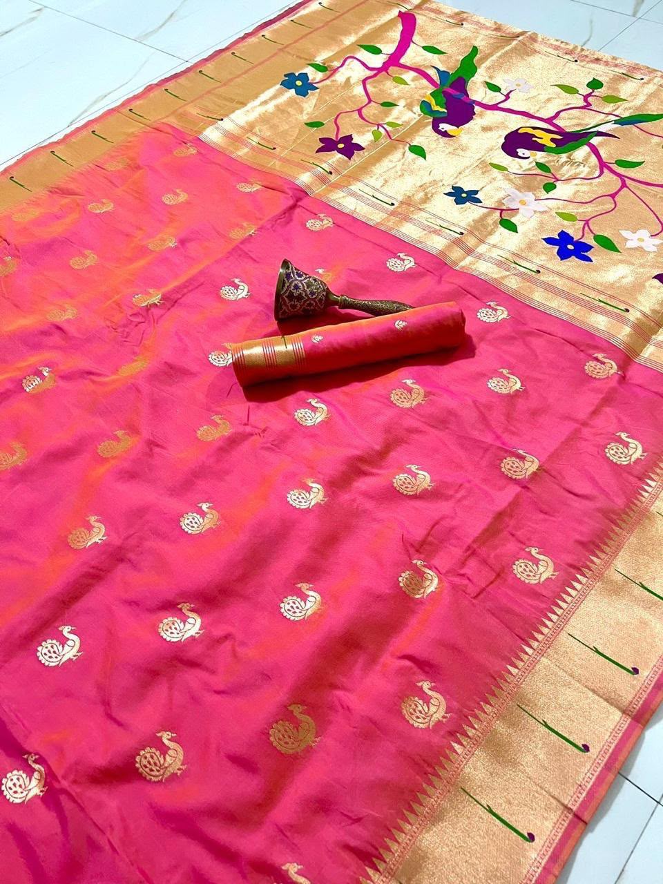 Soft Silk Paithani with Muniya Border