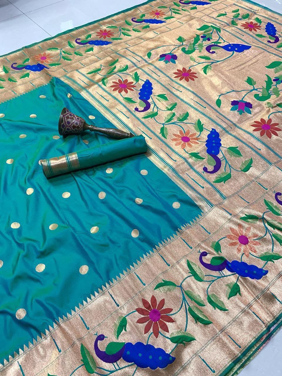 Soft Silk Paithani with Both Side Broad Border
