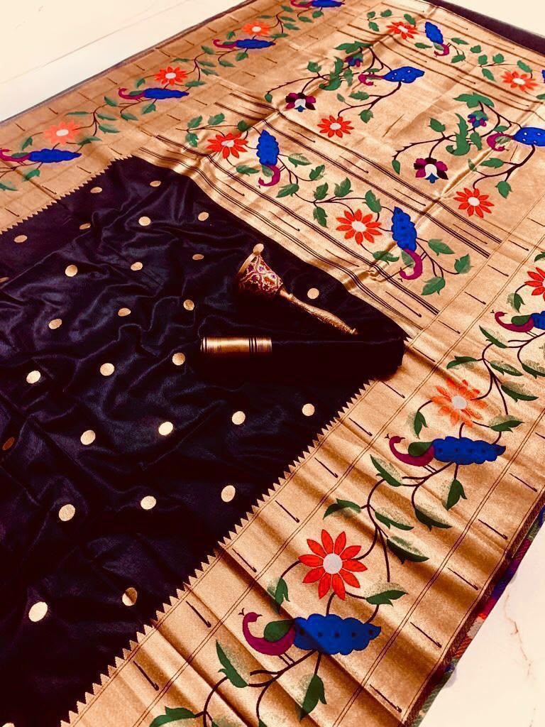 Soft Silk Paithani with Both Side Broad Border