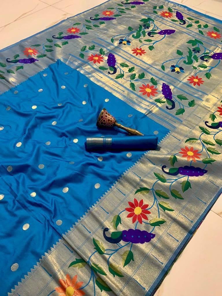 Soft Silk Paithani with Both Side Broad Border