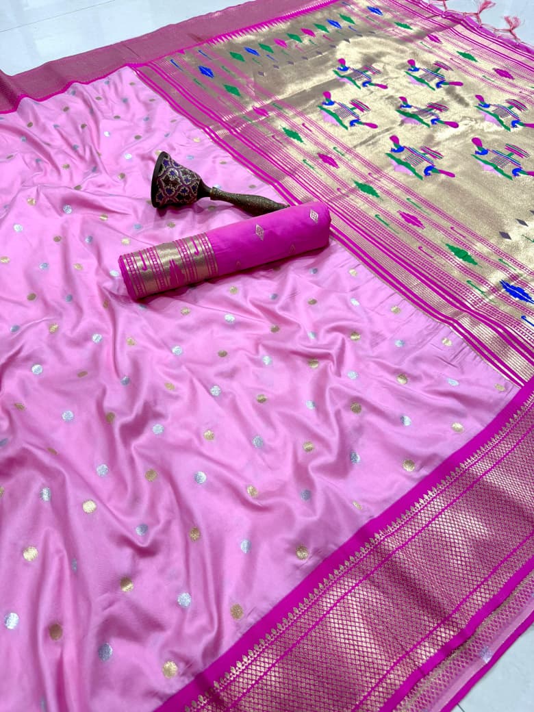 Soft Silk with Narali Border and Sona Chandi Butti